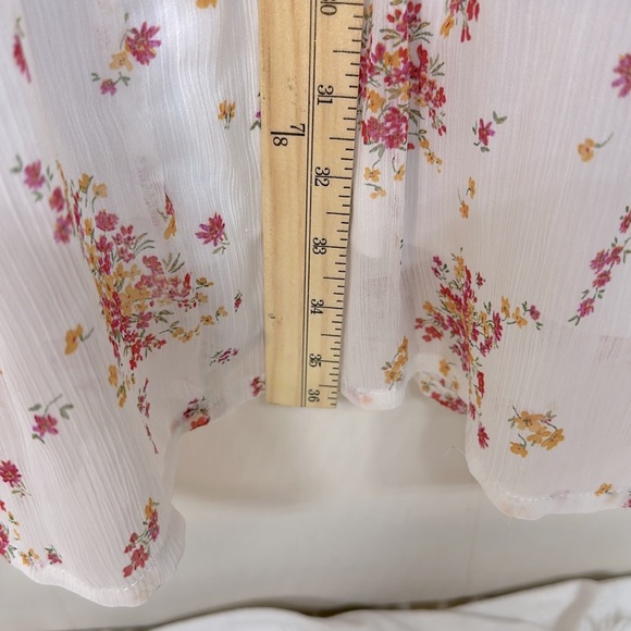 New Vince Camuto boho floral V-neck tiered ruffle mini dress size L - Picture 8 of 9